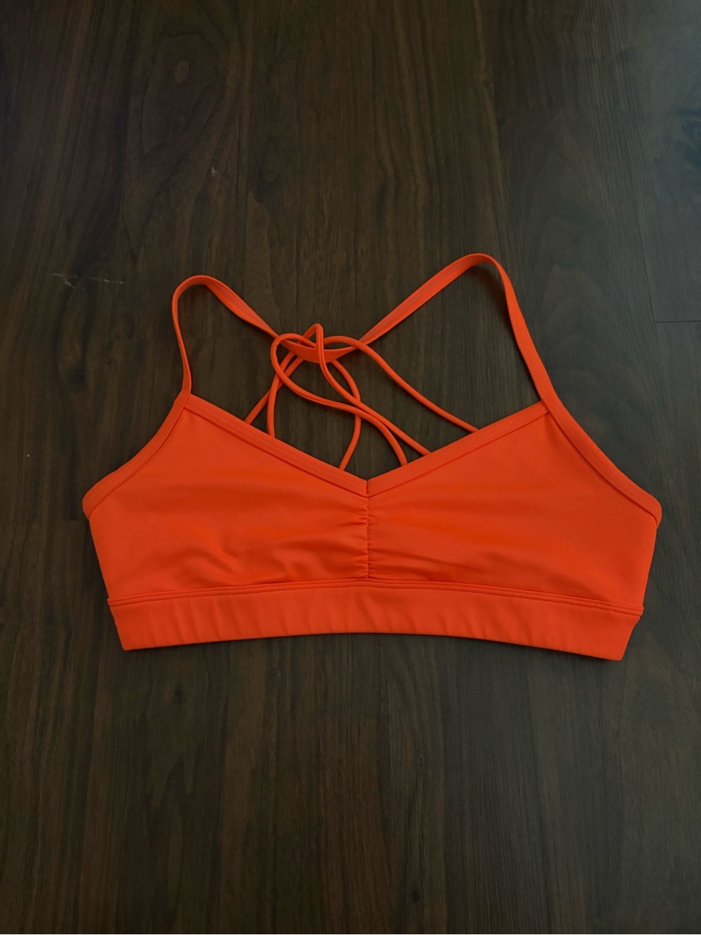 ALO Yoga Strappy Orange Swim Bralette with Crisscross Back